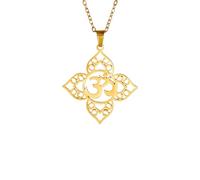 Collier avec symbole mandala fleur de lotus bouddhiste chakra yoga bijoux spirituel amulette