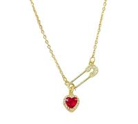 Collier avec trombone en cœur, collier avec fermoir ,Collier coeur d'amour | Bijoux de luxe avec broche en forme de cœur, colliers ras du cou avec trombone tendance pour femmes,