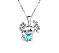 Collier Axolotl en Cristal,Collier Mignon Collier Pendentif Collier Pendentif pour Femme,Salamandre Collier Pendentif en Cristal,Collier Enfant Fille party Cadeau Stitch pour Noël Anniversaire Fête