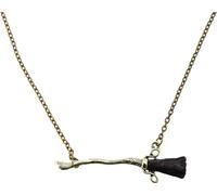 Collier balai de sorcière pour le costume de sorcière - or / noir
