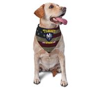 Collier Bandana Ancien Combattant De La 65E Division D'Infanterie Américaine Bandanas pour Chiens Personnalisés Bandana pour Chien Réglable Serviette Triangle pour Animaux