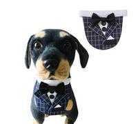 Collier bandana réglable pour chat et chien, fête de mariage, gentleman, prince papillon, écharpe réglable pour chat, chiens de petite, moyenne et grande taille _ M (bleu marine)