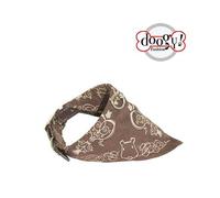Collier Bandana Tissu Plage Marron 25 À 33 Cm