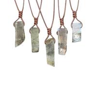Collier Barre Pour Hommes Et Femmes, Collier En Cristal De Guérison, Chaîne En Corde Réglable, Pendentif En Pierre Précieuse Naturelle, Chaîne Rectangulaire, Bijoux D'Énergie Cool, Cadeaux, Co