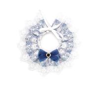 Collier bavette en dentelle réglable pour chien et chat - Bandana doux et respirant - Pour petits animaux de compagnie - Style vintage et élégant - Nœud papillon - Accessoire photo (L)