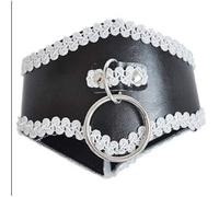 Collier BDSM de Soumission réglable avec Anneau et Broderie