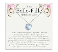 Collier Belle-Fille Pierre de Lune Cadeaux pour elle en Argent Sterling 925 Idée Cadeau pour Noël Anniversaire Colliers belles-filles - Coffret DÉDICACE inclus (Collier Belle-Fille Pierre de Lune)