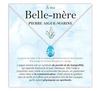 Collier Belle-mère Pierre Aigue-marine Cadeaux pour elle en Argent Sterling 925 Cadeau belles-mères Noël Anniversaire Motivant - Coffret avec DÉDICACE incluse (Pierre Aigue-marine Belle-mère argent)