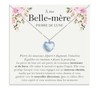 Collier Belle-Mère Pierre de Lune Cadeaux pour elle en Argent Sterling 925 Idée Cadeau pour Noël Anniversaire Colliers belles-mères - Coffret DÉDICACE inclus (Collier Belle-Mère Pierre de Lune)