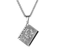 Collier bible chrétienne - Pendentif livre sacré ouvrable, breloque de foi, bijoux religieux | Accessoire de prière pour femme et homme Écriture cadeau de dévotion spirituelle bijoux inspirants