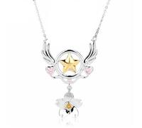 Collier Bijoux de Mode Carte Captor Sakura Version Étoiles en Argent
