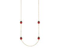 Collier - BIJOUXIA - Coccinelles émail rouge - Or 9 carats - 45 cm - 2,46 g brut