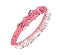 Collier bling pour chien - Collier en microfibre pour chat et chien - Collier bling réglable - Doux et résistant à la déchirure - Collier respirant avec strass pour mariage, chiennes et chatons