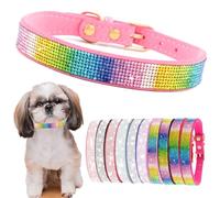 Collier bling pour chiens et filles de petite taille - Collier avec strass pour petits chiots - Collier pour chaton et chat à paillettes scintillantes - Pour animaux de compagnie de petite et moyenne