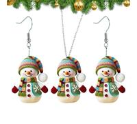 Collier bonhomme de neige pour femme - Ensemble de bijoux de Noël - Parure de bijoux de Noël tendance pour femme, boucles d'oreilles et collier bonhomme de neige, Refer to description, Acrylique,