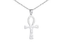 Collier/boucles d'oreilles en acier inoxydable avec croix Ankh pour femme Symbole égyptien antique Dieux de Ankh Croix collier/boucles d'oreilles amulette bijoux cadeau, Acier inoxydable, Pas de gemme