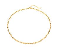 Collier boule doré plaqué or 18 carats Chaîne militaire acier inoxydable Collar fino 50 cm, acier inoxydable, unisexe