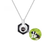 Collier boulon éclair personnalisé photo projection collier personnalisé image tonnerre pendentif colliers 925 argent sterling chaîne de punk personnalisé bijoux cadeaux pour les femmes hommes