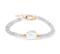 Collier Bracelet de Perles en Pierre Naturelle de 3mm, Petites Perles de Quartz à facettes, Bracelets de Yoga réglables, Bijoux for Femmes et Hommes(Labradorite)