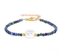 Collier Bracelet de Perles en Pierre Naturelle de 3mm, Petites Perles de Quartz à facettes, Bracelets de Yoga réglables, Bijoux for Femmes et Hommes(Phoenix Lapis Lazuli)