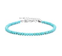 Collier Bracelet de Perles en Pierre Naturelle de 3mm, Petites Perles de Quartz à facettes, Bracelets de Yoga réglables, Bijoux for Femmes et Hommes(Howlite)