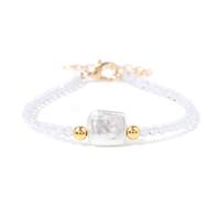 Collier Bracelet de Perles en Pierre Naturelle de 3mm, Petites Perles de Quartz à facettes, Bracelets de Yoga réglables, Bijoux for Femmes et Hommes(Opal)