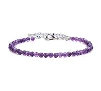 Collier Bracelet de Perles en Pierre Naturelle de 3mm, Petites Perles de Quartz à facettes, Bracelets de Yoga réglables, Bijoux for Femmes et Hommes(Amethyst)