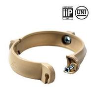 First Plast - Gouttière PVC 33 demi-ronde - Collier bride pour tube de descente PVC Ø100 - sable -