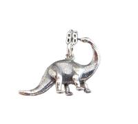 Collier brontosaure en argent sterling 925. Breloque animal disparu. Pendentif fossile préhistorique, cadeau paléontologique, avec chaîne de 45 cm | Plaqué argent | L_PN_0631