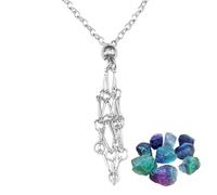 Collier Cage de Pierre - Pendentif Porte-, Acier Inoxydable Ajustable Porte-, cadre de colliers en maille pour pierres précieuses | Pendentif élégant pour le quotidien, la méditation et
