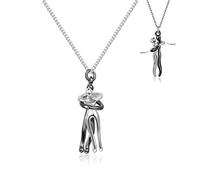 Collier Câlin Personnalisé pour Femmes Hommes Nom Personnalisé Couple Collier Argent Sterling 925 / Laiton Couple Câlin Câlin Pendentif Gravé avec 2 Noms Anniversaire Cadeau de Saint Valentin