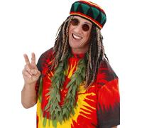 Collier Cannabis accessoire de costume rasta vert