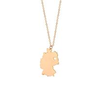 Collier Carte Allemagne, Carte Allemagne Personnalisée Et Collier Pendentif Creux Coeur National, Femmes Filles Hommes Allemagne Bijoux Charme Cadeau Fête Patriot Ras Du Cou Chaîne De Chandail,Ros
