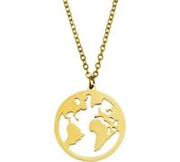 Collier Carte du monde - Or KP20827