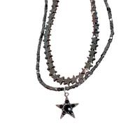 Collier Céleste empilable avec breloque croissant de lune et étoile Chaîne réglable pour un usage quotidien Collier ras du cou pour femme, taille unique, Comme décrit, Comme décrit.