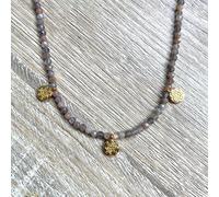 Collier céleste médaille pierre soleil