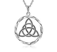 Collier Celtique en Argent Sterling 925 Pendentif Triquetra Irlandais Nœud Celtique Nordique Bijoux sans fin Cadeaux pour Femmes (Collier celtique)