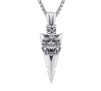 Collier celtique en argent sterling 925 ViKing - Chaîne avec pendentif croix celtique - Pendentif celtique - Pendentif amulette celtique - Bijou pour homme, fils, garçons, femmes, hommes - Unisexe,