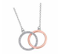 Collier Cercles Argent Lotus Lp1955-1/1 Zircone 925 Vrai Argent Jlp1955-1-1