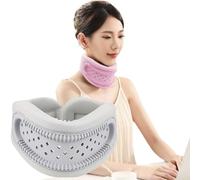 Collier cervical respirant et souple, correcteur de posture et dispositif de traction pour soulager les douleurs cervicales et soutenir la nuque il maintient les vertèbres stables et alignées (Gray)