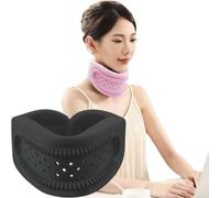 Collier cervical respirant et souple, correcteur de posture et dispositif de traction pour soulager les douleurs cervicales et soutenir la nuque il maintient les vertèbres stables et alignées (Black)