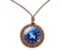 Collier Chaîne En Corde Avec 12 Signes Du Zodiaque, Collier Avec Pendentif Rond De 12 Constellations Du Zodiaque Sagittaire, Collier D'Astrologie Vintage Réglable, Cadeau De Bijoux, Capricorne, 44