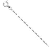 Collier Chaine Forçat Diamantée - Or Blanc Véritable - Enfant - L'ATELIER D'AZUR - 0,75mm x 40cm - 375/1000