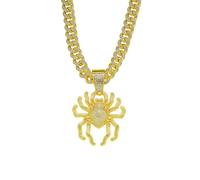 Collier Chaîne Homme Bijoux Hip Hop Femme Pendentif Sport Collier avec Pendentif en Forme De Grande Araignée, Tendance Punk, en Trois Dimensions, Hip-Hop, Danse De Rue, Accessoires pour