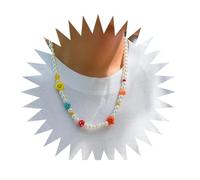 Collier Chaîne Homme Bijoux Hip Hop Femme Pendentif Sport Collier Boho Coloré Sourire Visage Collier De Perles pour Femmes Hommes Fait À La Main Coloré