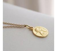 Collier chaîne médaille Ange Raphaël personnalisable (plaqué or)