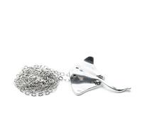 Collier chaîne pastenague 45cm Raie Manta Poisson de mer plongée Non plaqué Argent