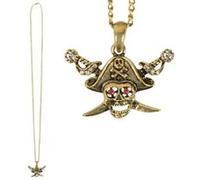 collier chaine pendentif pirate or adulte - boland 64339 Jaune G