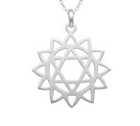 Collier chakra cœur en argent sterling 925. Petit modèle yoga |LK_NLC_03022 | pendentif charmant et délicat de style yogi idéal au quotidien avec une chaîne de 45 cm en argent.