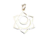 Collier chakra sacré en argent sterling 925. Petit pendentif chakra sacré, breloque yoga, bijou zen simple et délicat pour tous les jours (seconde main)|Chaîne de 45 cm|Plaqué argent|LK_PNK_2994